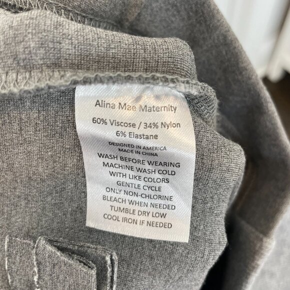 Gray Maternity Trouser Pants - Over-the-belly with stretch - ankle length - Picture 7 of 15